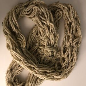 Hand (literally) used arms to make-infinity scarf